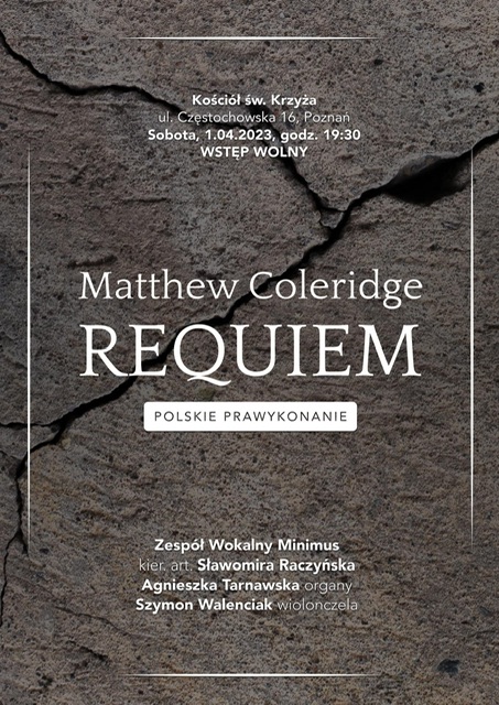Zdjęcie -  - Prawykonanie "Requiem" Matthew Coleridge'a w wykonaniu Zespołu Wokalnego Minimus